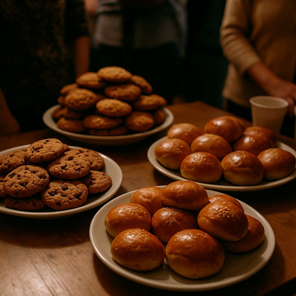 Kakor på ett bord vid en social tillställning.